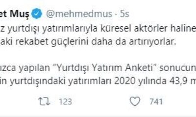 Türk girişimcilerin yurt dışındaki yatırımları 43,9 milyar dolar oldu