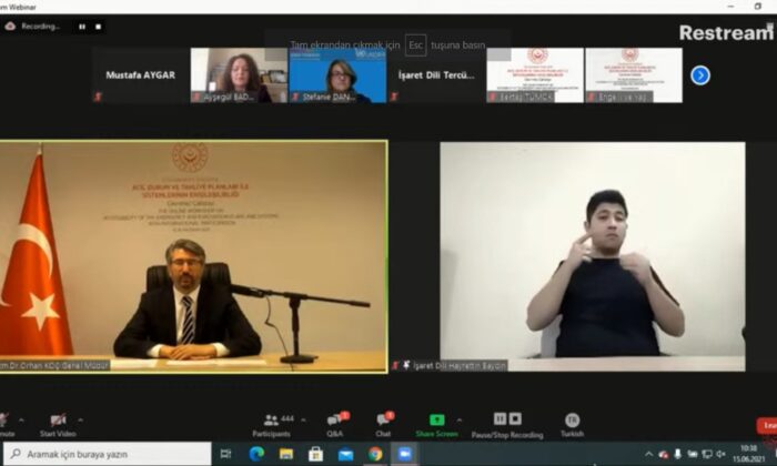 Uluslararası Katılımlı Acil Durum ve Tahliye Planları ile Sistemlerinin Erişilebilirliği Çevrimiçi Çalıştayı online olarak düzenlendi