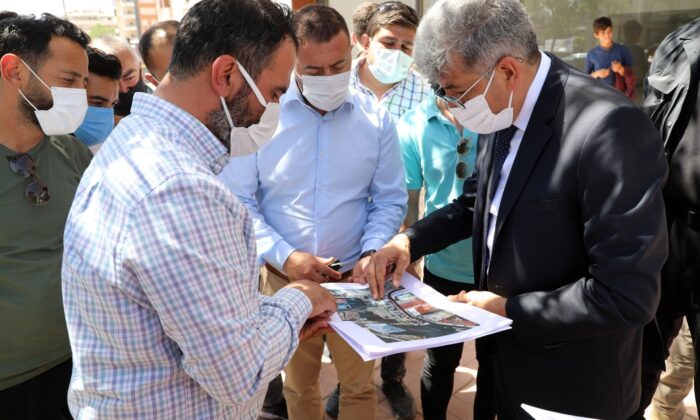 Vali Bilmez, Erek Caddesinde başlayan çalışmaları inceledi