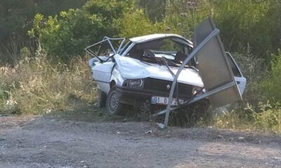 Virajı alamayan otomobil takla attı: 1 ölü, 5 yaralı