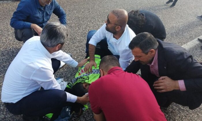 Yaralı sürücüye ilk müdahale Milletvekili Aydın’dan geldi