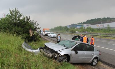 Yoldan çıkan otomobil ağaçları devirdi: 1 yaralı