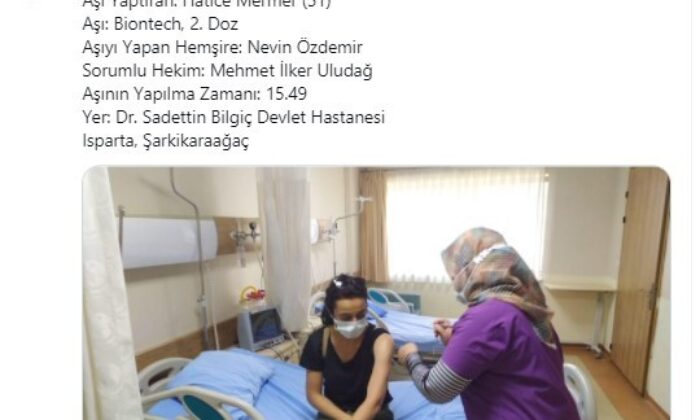 1 milyonuncu aşı Isparta’da uygulandı