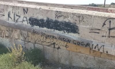 773 yıllık tarihi köprüyü sprey boyalarla tahrip ettiler