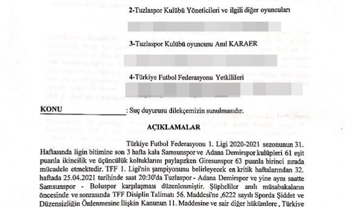 Adana Demirspor ve Tuzlaspor’a şike iddiasıyla suç duyurusu yapıldı