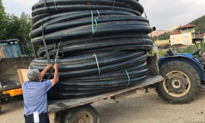 Akseki’de üreticiye sulama borusu yardımı