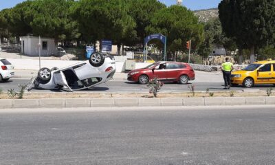 Alkollü sürücü otomobili devirdi