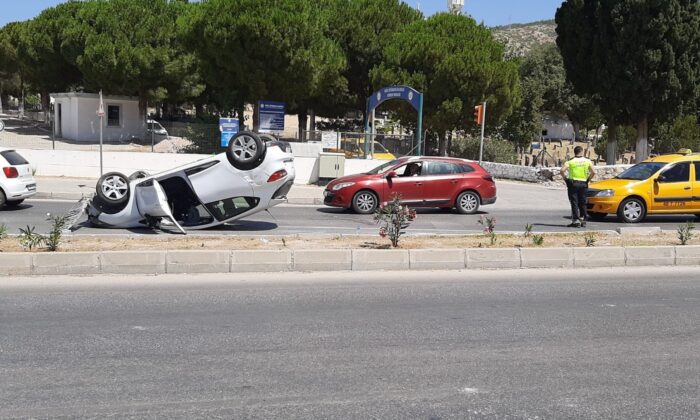 Alkollü sürücü otomobili devirdi