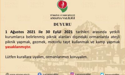 Amasya’da ormanlarda piknik yapmak yasaklandı