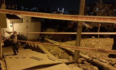 Ankara’da istinat duvarı zarar gören apartman nedeniyle 5 bina tahliye edildi