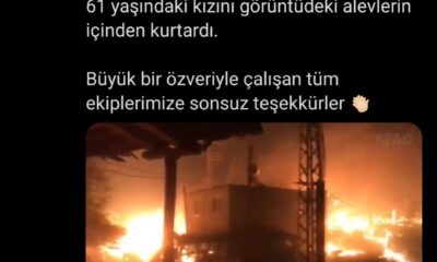 Anne ve kızı orman yangınından AFAD ekibi kurtardı