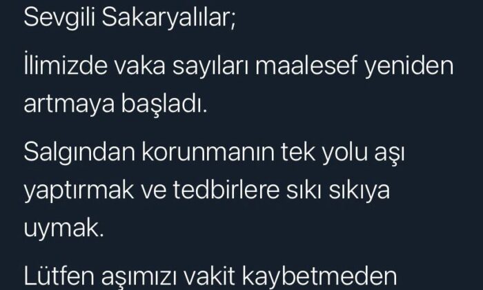 Artan vakalara karşı Sakarya Valisi uyardı