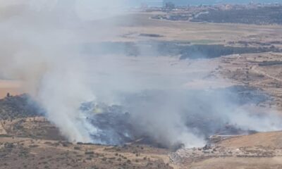 Ayvalık’ta çöplük yangınına havadan müdahale