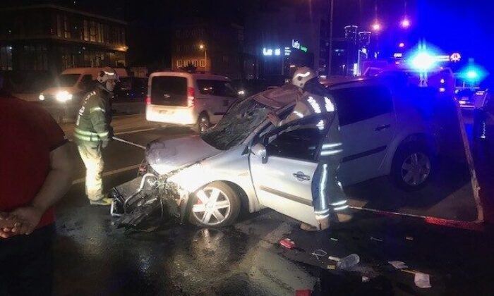 Basın Ekpres Yolu’nda kontrolden çıkan araç takla attı: 1 yaralı