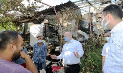 Başkan Gümüş’ten evi yanan aileye yardım sözü
