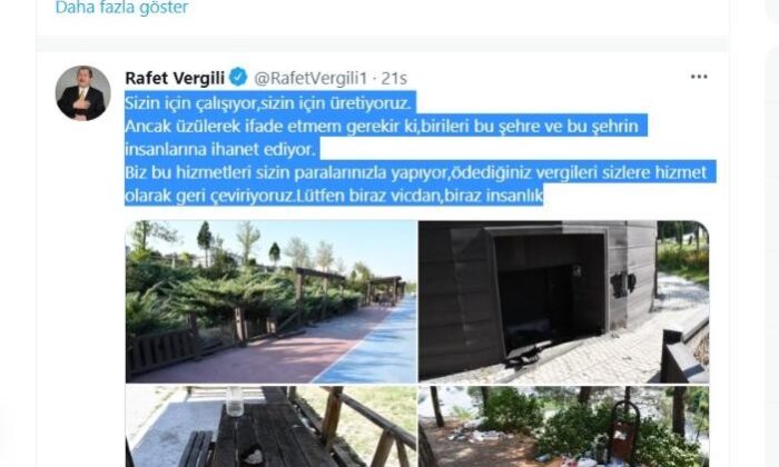 Başkan Vergili tepki gösterdi