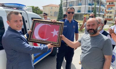 Bekçi, gelin almaya süslenen devriye aracı ile gitti