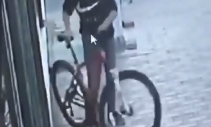 Bisiklet hırsızı kamerada