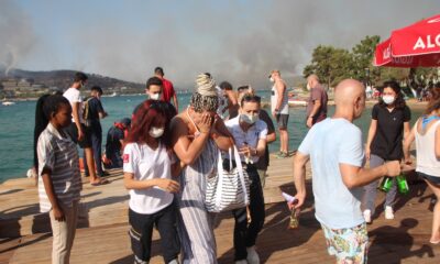 Bodrum’da orman yangınında otellerden 3 bin kişi tahliye edildi