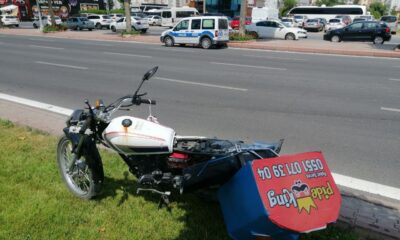 Çaldığı motosikletle kaza yapınca bırakıp kaçtı