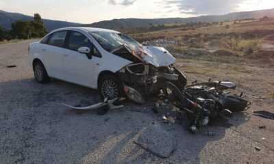 Çorum’da otomobil ile motosiklet çarpıştı: 2 yaralı