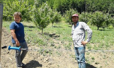 Dağın zirvesindeki bahçesini yaban hayvanlarından böyle koruyor