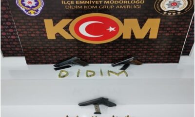Didim’deki operasyonda silah ele geçirildi