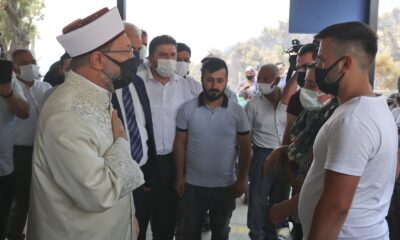 Diyanet İşleri Başkanı Erbaş’tan orman yangınında hayatını kaybeden çiftin yakınlarına taziye ziyareti