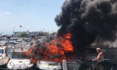 Dragos marinada tekneler alev alev yandı