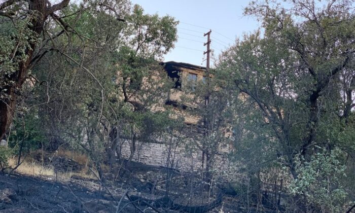 Elazığ’da çıkan yangında bir ev ve bahçeler zarar gördü