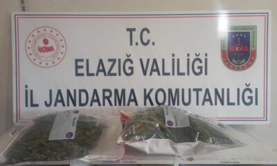 Elazığ’da yolcunun üzerinden 2 kilogram kubar esrar çıktı