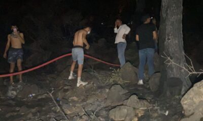 Fethiyeliler yangını söndürmek için seferber oldu