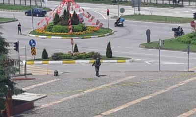 Giresun Valiliği yakınındaki şüpheli çanta fünye ile patlatıldı