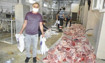 Gürün’de 360 aileye kurban eti