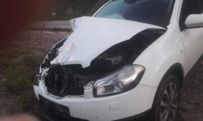 Hafif ticari aracın çarptığı inek telef oldu