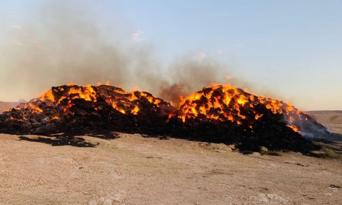 Haymana’da 5 bin balya saman yanarak kül oldu