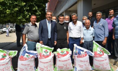 Hibe yemler besiciye dağıtıldı