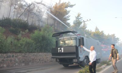 İçmeler yolunda alevler yolu kapattı