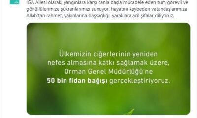 İGA’dan Orman Genel Müdürlüğüne 50 bin fidan bağışı