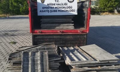 İnşaattan 140 adet çelik pano çalan 1 kişi yakalandı