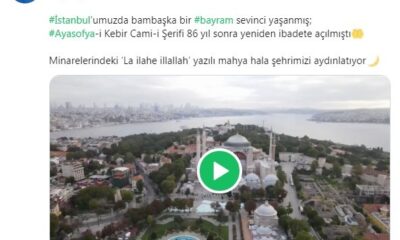 İstanbul Valisi Yerlikaya’dan Ayasofya paylaşımı