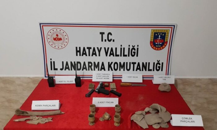 İzinsiz kazı yapan defineciler suçüstü yakalandı