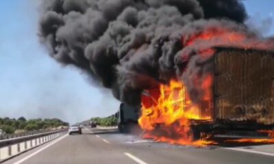 İzmir’de tır alev topuna döndü, yangın makilik alana sıçradı