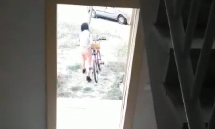 Kadın hırsız amatör kameraya yakalandı