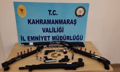 Kahramanmaraş’ta 15 silah ele geçirildi