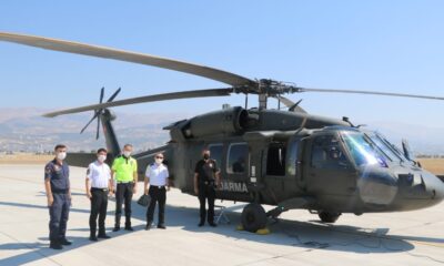 Kahramanmaraş’ta helikopter ile havadan trafik denetimi