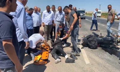 Kamyonete çarpan motosikletin sürücüsü ağır yaralandı