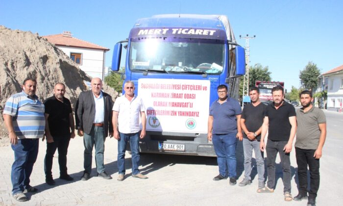 Karaman’dan Manavgat’a 20 bin balya saman