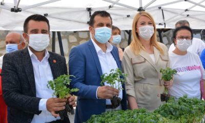 Kardeş belediyelerden vatandaşa fide dağıtımı