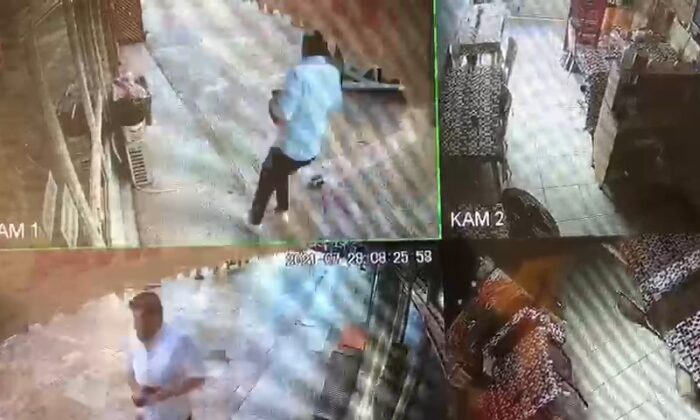 Kazada fırlayan beton bariyerden son anda kaçtı